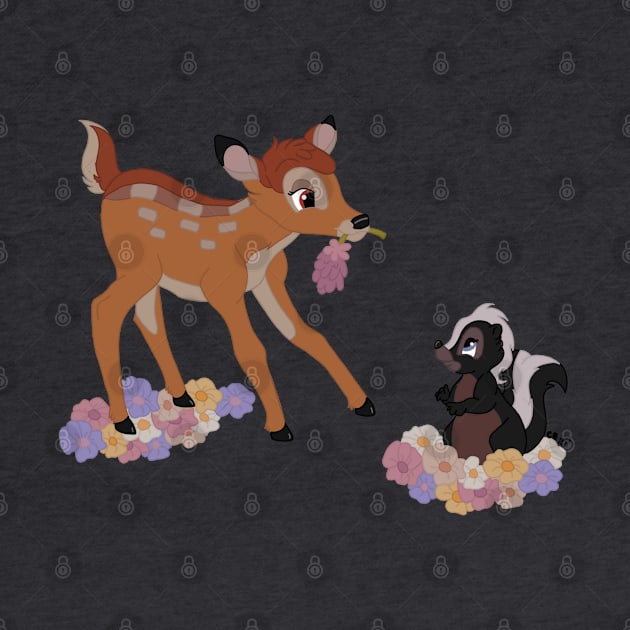 Bambi and Flower in the Flowers by cenglishdesigns